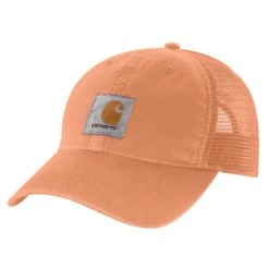 'Carhartt' Men's Adjustable Canvas Mesh-Back Cap - Dusty Orange