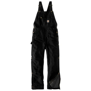 'Carhartt' Men's Loose Fit Firm Duck Insulated Bib Overall - Black 3 'Carhartt' Men's Loose Fit Firm Duck Insulated Bib Overall - Black