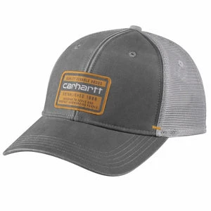 'Carhartt' Canvas Mesh Back Quality Graphic Cap - Charcoal 3 'Carhartt' Canvas Mesh Back Quality Graphic Cap - Charcoal