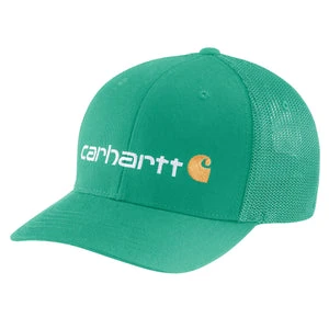 'Carhartt' Men's Rugged Flex Fitted Canvas Mesh-Back Logo Graphic Cap - Sea Green 3 'Carhartt' Men's Rugged Flex Fitted Canvas Mesh-Back Logo Graphic Cap - Sea Green