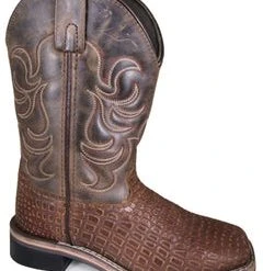 Smoky Mountain Boots 'Smoky Mountain' Children's Western Square Toe - Brown / Brown