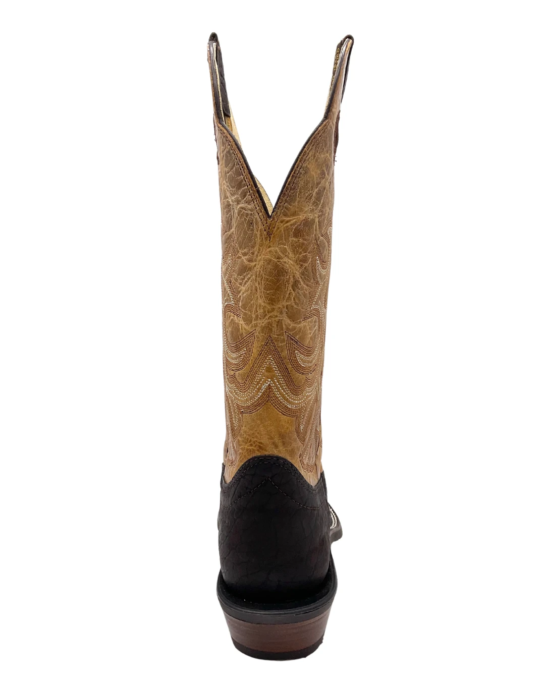 'Hondo Boots' Men's 14" Nubuck Bullhide Western Round Toe - Chocolate Brown / Tan 7 'Hondo Boots' Men's 14" Nubuck Bullhide Western Round Toe - Chocolate Brown / Tan - Image 5
