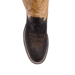 Alternative view of 'Hondo Boots' Men's 14" Nubuck Bullhide Western Round Toe - Chocolate Brown / Tan