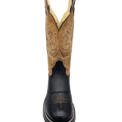 'Hondo Boots' Men's 14" Nubuck Bullhide Western Round Toe - Black / Tan -Ariat Shop 22843 1024x1024@2x