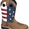 Smoky Mountain Boots 'Smoky Mountain' Children's Stars & Stripes Square Toe - Vintage Brown