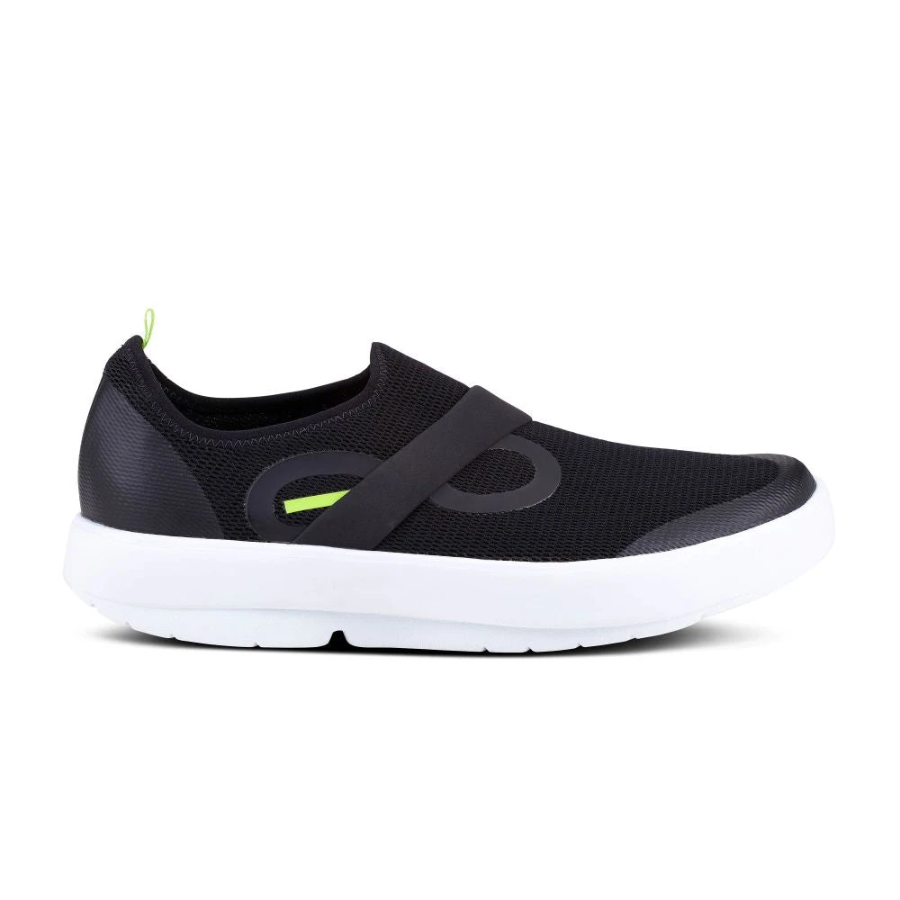 'OOFOS' Men's OOmg Mesh Low Slip On - White / Black 3 'OOFOS' Men's OOmg Mesh Low Slip On - White / Black