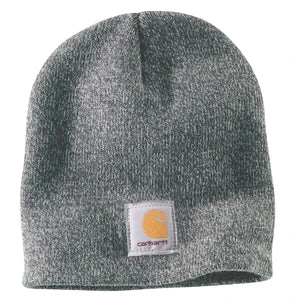 'Carhartt' Men's Acrylic Knit Beanie - Heather Grey / Coal Heather 3 'Carhartt' Men's Acrylic Knit Beanie - Heather Grey / Coal Heather