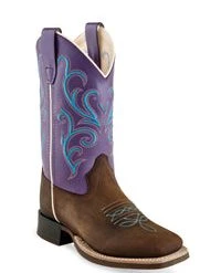 'Old West' Youth 10.5" Girls' Purple Western - Brown / Purple