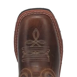 Alternative view of Dan Post Boot Co 'Dan Post' Youth 9" Makucha Leopard Western Square Toe - Tan / Multi (Sizes 12C-3Y)