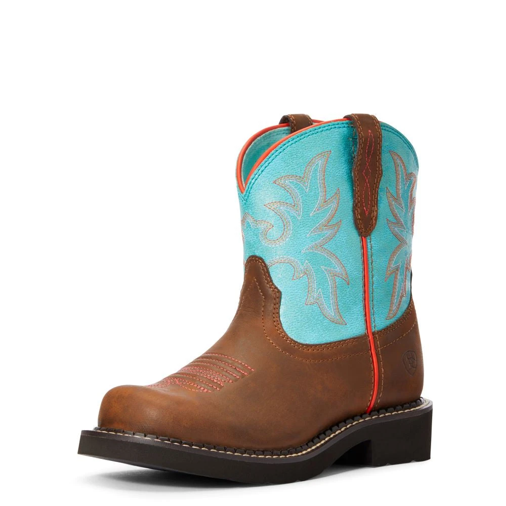 'Ariat' Youth 6" Cowpoke Fatbaby Western - Dark Brown / Turquoise 6 'Ariat' Youth 6" Cowpoke Fatbaby Western - Dark Brown / Turquoise - Image 5