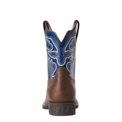 'Ariat' Youth 8" Sorting Pen Western Square Toe - Chocolate / Navy -Ariat Shop F21 YTH WEST 10038333 heel 1024x1024@2x
