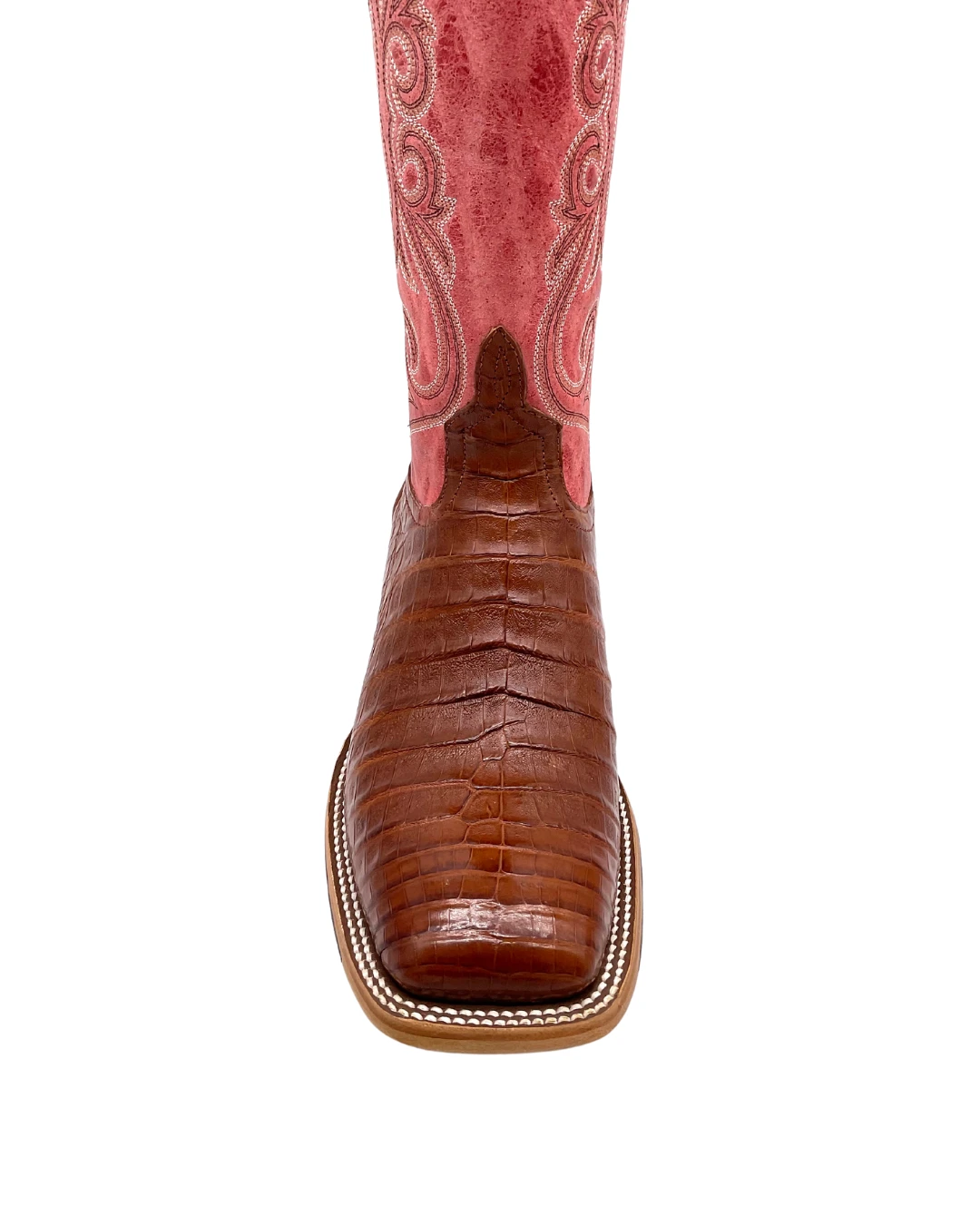 'Anderson Bean' Men's 13" HorsePower Top Hand Western Square Toe - Brandy Caiman Belly / Red Sinsation 4 'Anderson Bean' Men's 13" HorsePower Top Hand Western Square Toe - Brandy Caiman Belly / Red Sinsation - Image 2