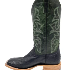 'Anderson Bean' Men's 13" HorsePower Top Hand Full Quill Ostrich - Black / Emerald Explosion -Ariat Shop HP80042 1024x1024@2x