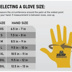 BEAR KNUCKLES LLC 'Bear Knuckles' Double Wedge™ Regular Duty Cowhide Driver Glove - Yellow 8 BEAR KNUCKLES LLC 'Bear Knuckles' Double Wedge™ Regular Duty Cowhide Driver Glove - Yellow -Ariat Shop Hand chart D351 D451 D357 D409 D373 D395 1024x1024@2x