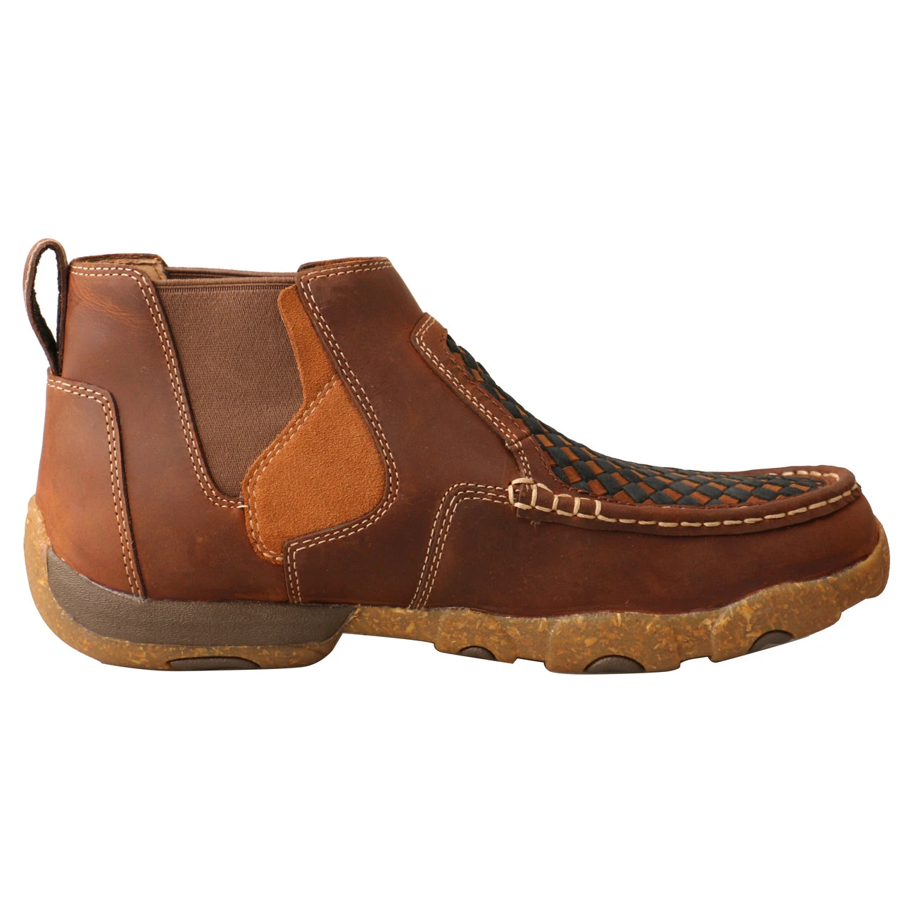Twisted X Boots 'Twisted X' Men's 4" Chelsea Basket Weave Driving Moc - Oiled Saddle 7 Twisted X Boots 'Twisted X' Men's 4" Chelsea Basket Weave Driving Moc - Oiled Saddle - Image 5