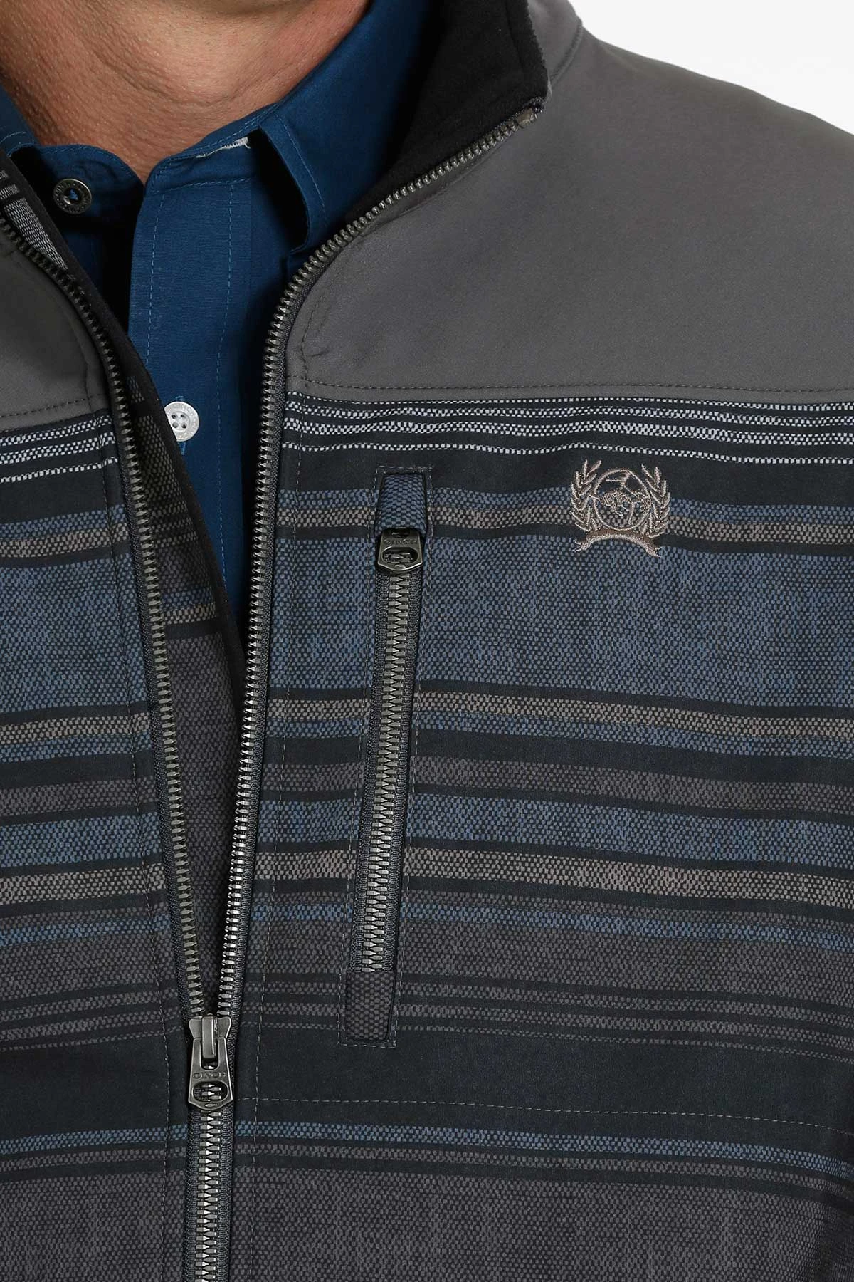 'Cinch' Men's Color Blocked Bonded Jacket - Charcoal 4 'Cinch' Men's Color Blocked Bonded Jacket - Charcoal - Image 2