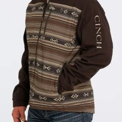 'Cinch' Men's Bonded Jacket - Brown Aztec