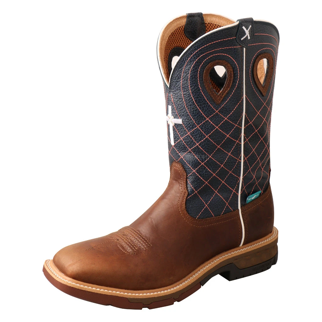 Twisted X Boots 'Twisted X' Men's 12" CellStretch® Western WP Square Toe - Mocha / Navy 3 Twisted X Boots 'Twisted X' Men's 12" CellStretch® Western WP Square Toe - Mocha / Navy