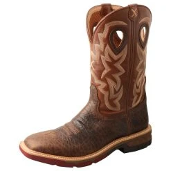 Twisted X Boots 'Twisted X' Men's 12" Cellstretch WP Western Square Toe - Smokey Chocolate / Spice