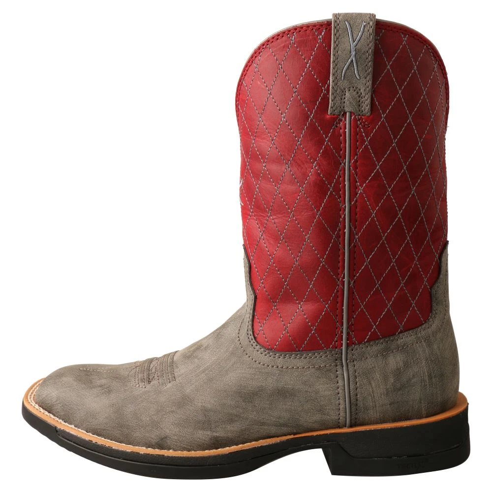 Twisted X Boots 'Twisted X' Men's 11" Tech-X Cellstretch Western Square Toe - Grey / Red 8 Twisted X Boots 'Twisted X' Men's 11" Tech-X Cellstretch Western Square Toe - Grey / Red - Image 6