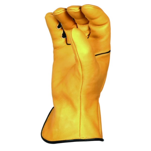 BEAR KNUCKLES LLC 'Bear Knuckles' Double Wedge™ Fleece-Lined Water Resistant Cowhide Driver Glove - Yellow 5 BEAR KNUCKLES LLC 'Bear Knuckles' Double Wedge™ Fleece-Lined Water Resistant Cowhide Driver Glove - Yellow - Image 4