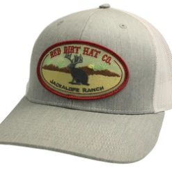 RED DIRT HAT COMPANY 'Red Dirt Hat' Jackalope Ranch Patch Hat - Heather Grey / White