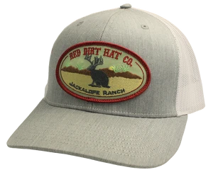 RED DIRT HAT COMPANY 'Red Dirt Hat' Jackalope Ranch Patch Hat - Heather Grey / White 3 RED DIRT HAT COMPANY 'Red Dirt Hat' Jackalope Ranch Patch Hat - Heather Grey / White