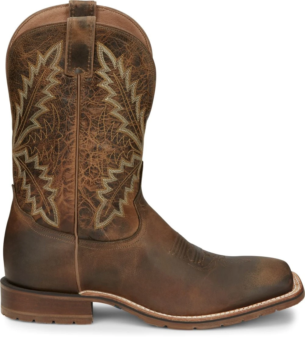 'Tony Lama' Men's 11" Bowie Western Square Toe - Oak 3 'Tony Lama' Men's 11" Bowie Western Square Toe - Oak