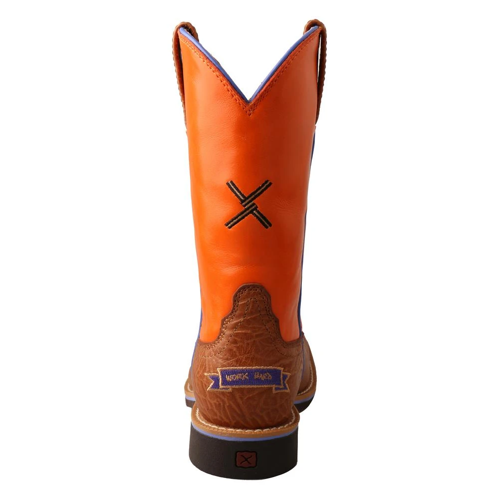 Twisted X Boots 'Twisted X' Youth 9" Western Square Toe - Tan / Orange 6 Twisted X Boots 'Twisted X' Youth 9" Western Square Toe - Tan / Orange - Image 4