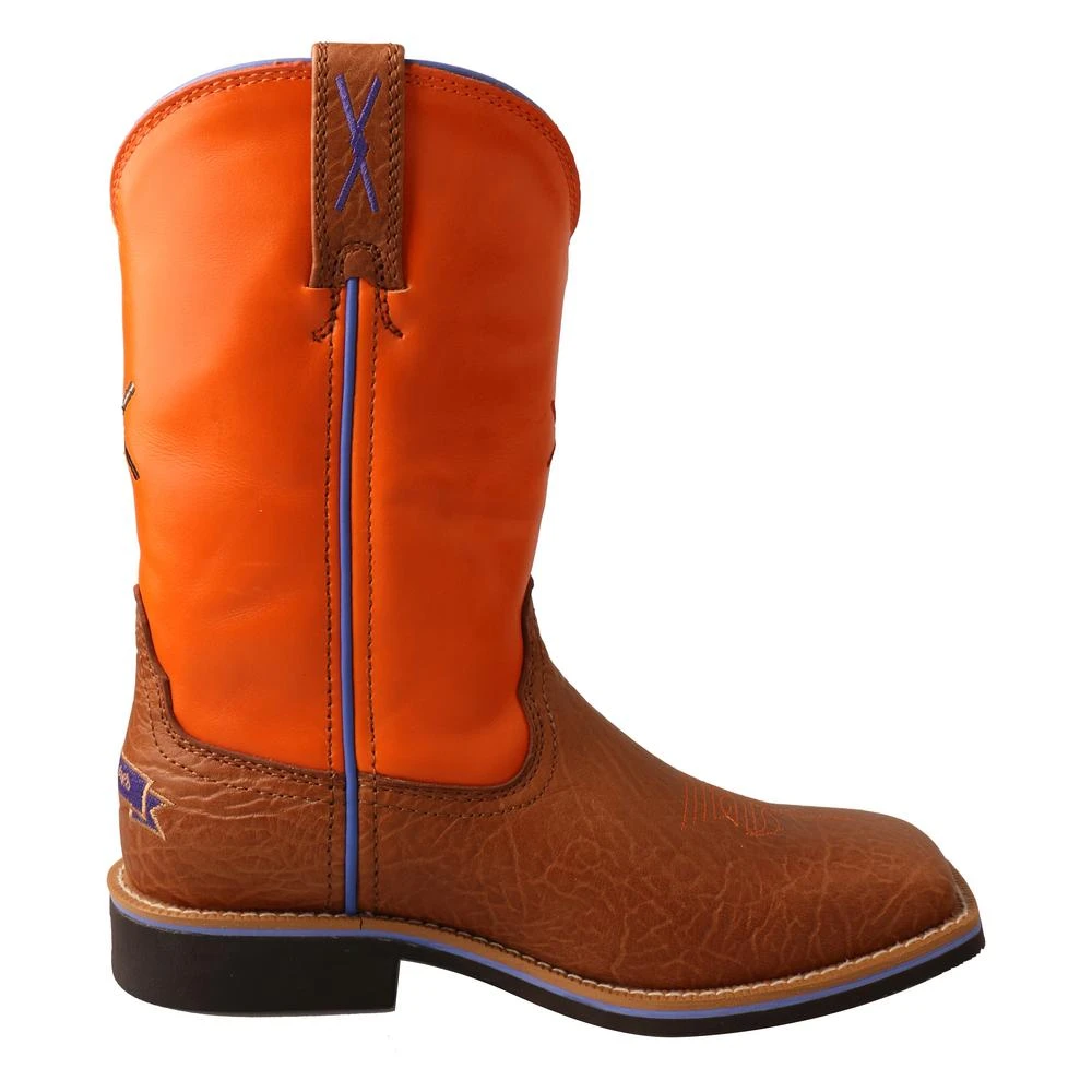 Twisted X Boots 'Twisted X' Youth 9" Western Square Toe - Tan / Orange 7 Twisted X Boots 'Twisted X' Youth 9" Western Square Toe - Tan / Orange - Image 5