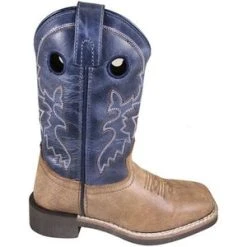 Smoky Mountain Boots 'Smoky Mountain' Children's Canyon Western Square Toe - Vintage Brown / Vintage Blue